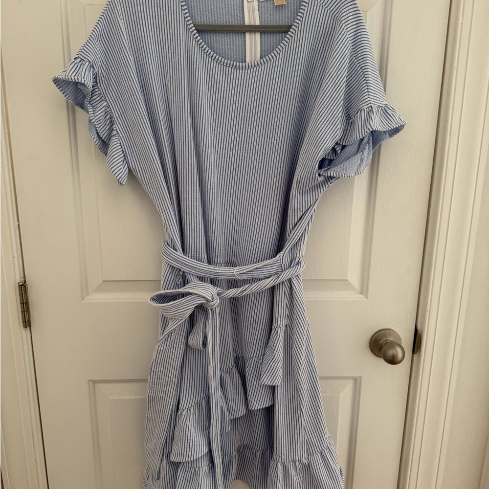 Michael Kors SeerSucker Ruffle Dress